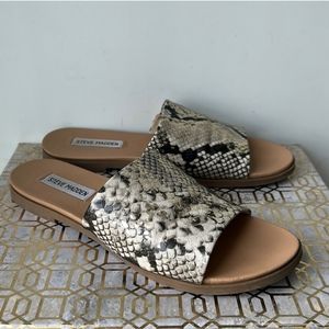 Steve Madden Karolyn Snake Print Slide Sandals